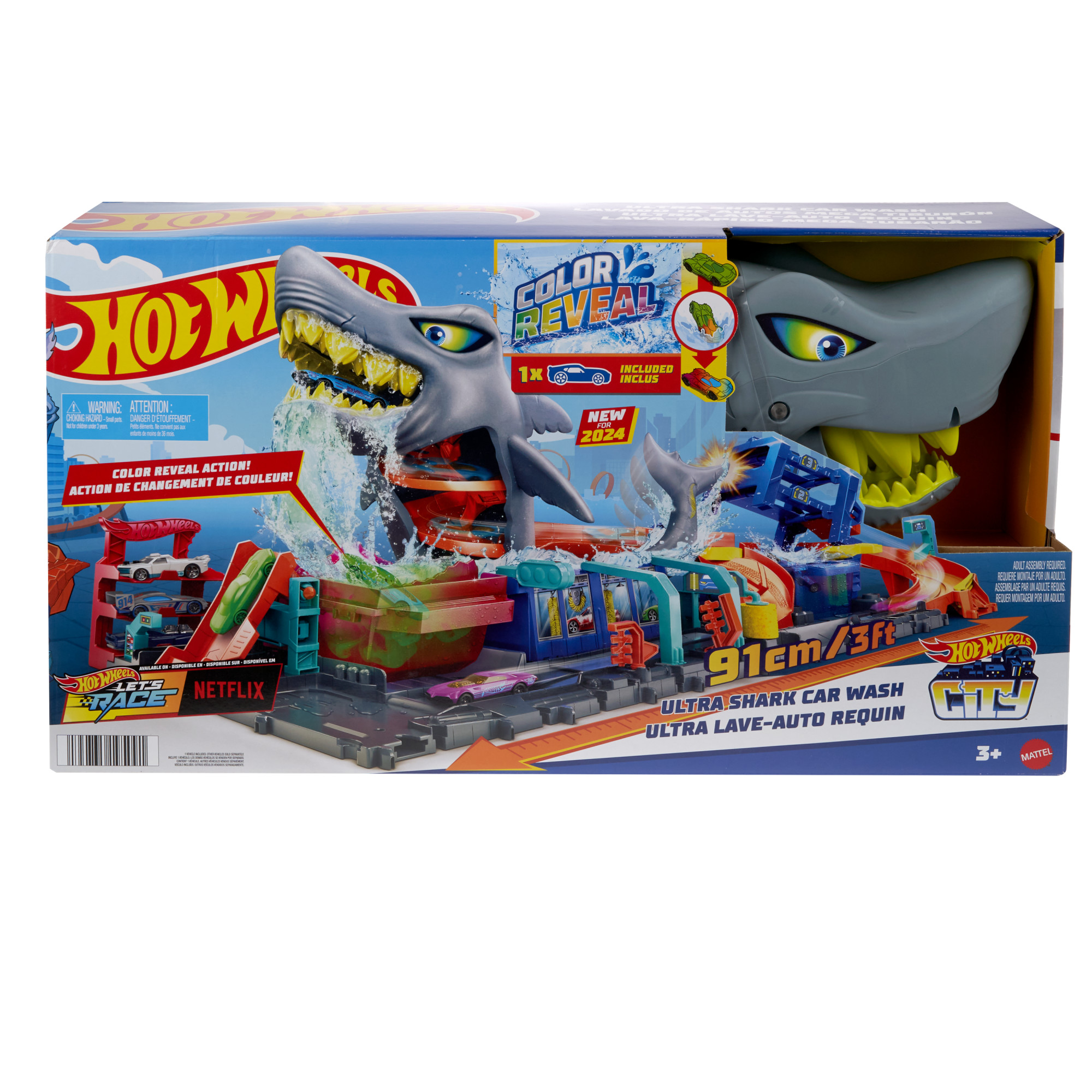 Mattel Hot Wheels City HTN82 Sada na umývanie áut Ultra Shark